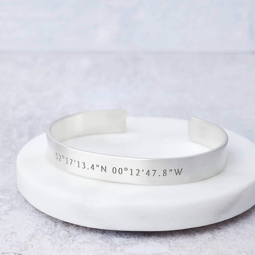 Personalised Solid Silver Coordinate Bangle, 1 of 5