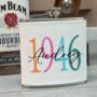 Personalised Birth Year 80th Birthday Hip Flask, thumbnail 1 of 3