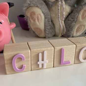 Personalised Baby Name Blocks Nursery Decoration, 7 of 9