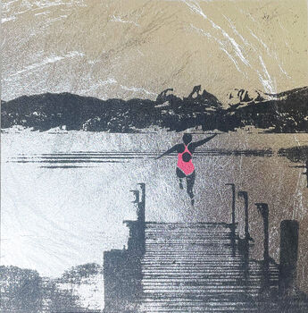 Jump In Screen Print On Silver Leaf, 4 of 4