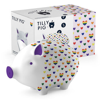 Tilly Pig Hearts And Rainbows Piggy Bank, 2 of 10