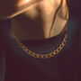 Gold Curb Chain Necklace 18 K Gold Plated, thumbnail 4 of 9
