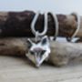 Solid Silver Fox Head Necklace, thumbnail 1 of 7