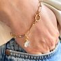 Carved Herkimer Diamond Paperclip Chain Bracelet, thumbnail 2 of 8