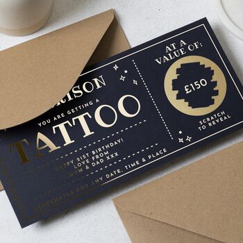 Personalised Scratch To Reveal Tattoo Gift Voucher, 3 of 9