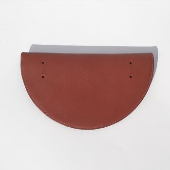 Small Slim Leather Halfmoon Crossbody Bag Textured, 8 of 9