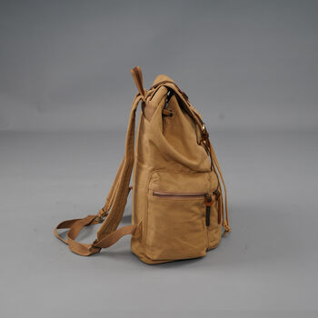 Canvas Backpack With Leather Detail, 7 of 12