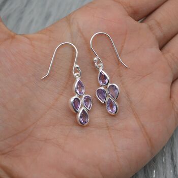 Amethyst Sterling Silver Earrings February Birthstone, 7 of 8