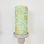 Floral Pillar Candle ~ Turquoise /Gold, thumbnail 2 of 5