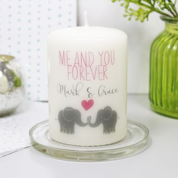Personalised 'Me And You Forever' Elephant Candle, 4 of 6