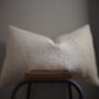 White Boucle And Linen Tie Scatter Cushion, thumbnail 6 of 9