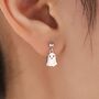 Sterling Silver Little Ghost Drop Stud Earrings, thumbnail 1 of 11
