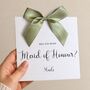 Maid Of Honour Proposal Card, Handmade Bow Proposal Card, Classy Wedding Proposal Card, thumbnail 1 of 4
