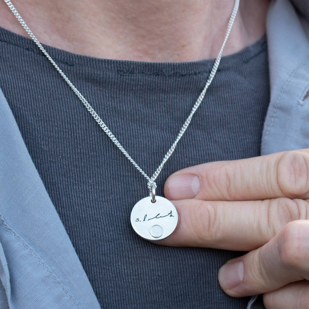 Disc Memorial Ashes Necklace | Cremation Ash Jewellery - Hold upon Heart