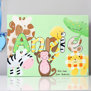 Personalised Jungle Pastel Name Canvas, 5 of 12