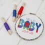 Baby Cross Stitch, Wall Hanging Hoop Kit. Gift Set, thumbnail 1 of 5