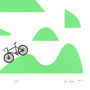 Mountain Cycling Screen Print In Retro Mint, thumbnail 4 of 5