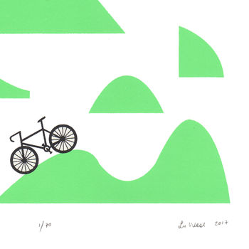 Mountain Cycling Screen Print In Retro Mint, 4 of 5