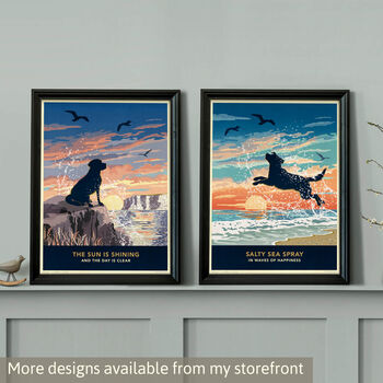 Two Labradors Limited Edition Beach Fun Gift Print, 9 of 11