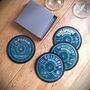 Four Record Vinyl Coasters By Colour, Red, Blue, Green, Black, Mauve, Pink, Gold, Silver, White, Yellow, thumbnail 10 of 12