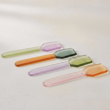 Set Of Four Glass Dessert Spoons And Ice Cream Spoons, 5 of 5