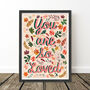 Pink Woodland You Are So Loved Nursery Print, thumbnail 7 of 8