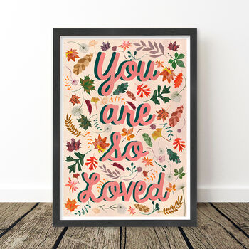 Pink Woodland You Are So Loved Nursery Print, 7 of 8