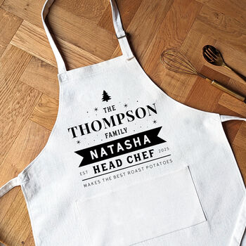 Personalised Family Christmas Aprons Festive Baking And Cooking Gift, 5 of 5