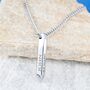 Silver Engraved Bar Pendant Chain Necklace For Men And Women, Sentimental Gifts, thumbnail 5 of 10