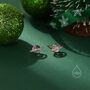 Sterling Silver Moonstone And Cz Halo Planet Stud Earrings, thumbnail 2 of 10