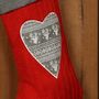 His And Hers Personalised Nordic Red Heart Stockings, thumbnail 7 of 9
