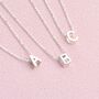 Girl's Personalised Mini Slider Initial Charm Necklace, thumbnail 2 of 8