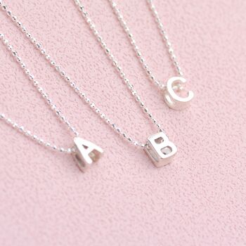 Girl's Personalised Mini Slider Initial Charm Necklace, 2 of 8