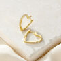 Cz Heart Hoop Earrings, thumbnail 2 of 3