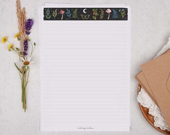 A4 Letter Writing Paper With Celestial Mushroom And Fern, 3 of 6