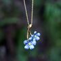 Forget Me Not Blue Flower Pendant Necklace, 14 K Gold Plated, thumbnail 1 of 2