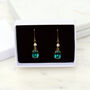 Oval Emerald Crystal Earrings, thumbnail 2 of 4