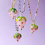 Murano Glass Strawberry Gold Plated Necklace, thumbnail 1 of 9