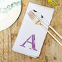 Personalised Floral Initial Napkin, thumbnail 1 of 4
