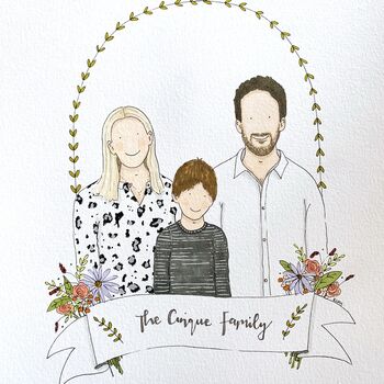 Personalised Family Portrait In Pen And Ink, 3 of 7