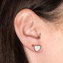 Mother Of Pearl Gold Plated Heart Earring Studs, thumbnail 2 of 5