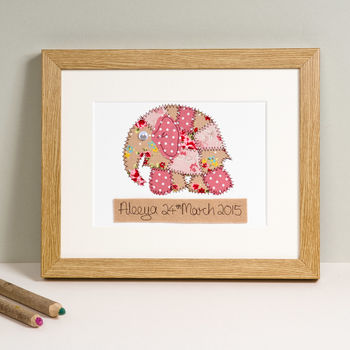 Personalised Elephant Embroidered Artwork, 2 of 6