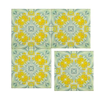 Yellow Green Botanical Ceramic Tile, 5 of 9