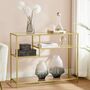 Console Table Tempered Glass Metal Frame Modern Shelves, thumbnail 1 of 7
