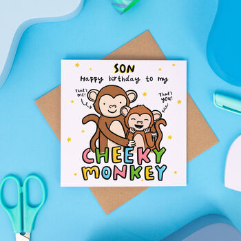 For My Cheely Monkey 'Son' Birthday Card, 2 of 2