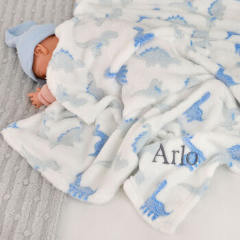 Personalised Dinosaur Baby Blanket, 3 of 7