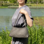 Hand Woven Vegan Leather Shoulder Bag, thumbnail 9 of 12
