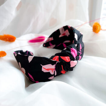 Pink Floral Knot Headband Hair Accessory, 2 of 3