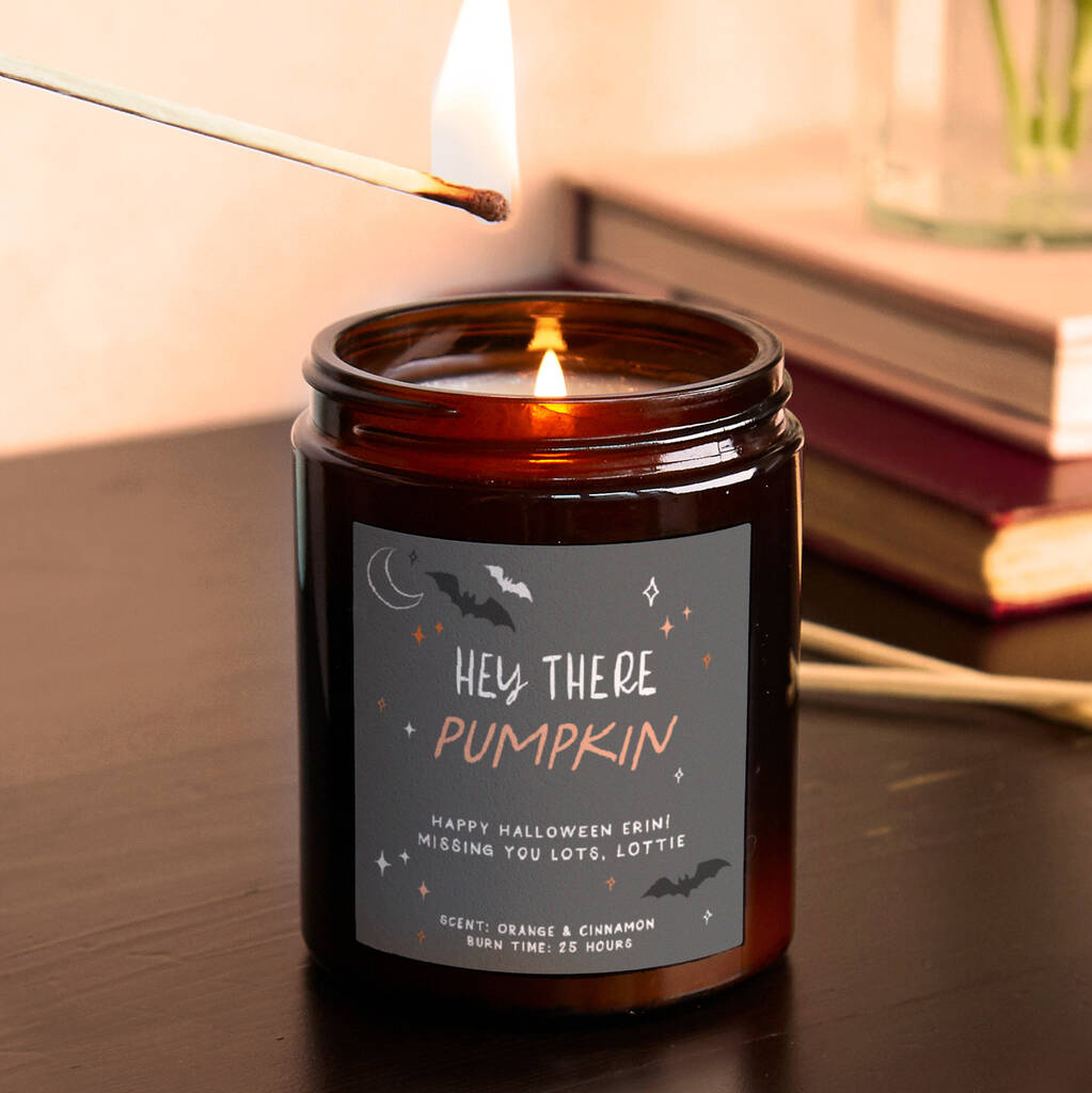 Personalised Pumpkin Halloween Candle By Kindred Fires ...
