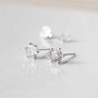 Sterling Silver Cubic Zirconia Stud Earrings, thumbnail 4 of 5